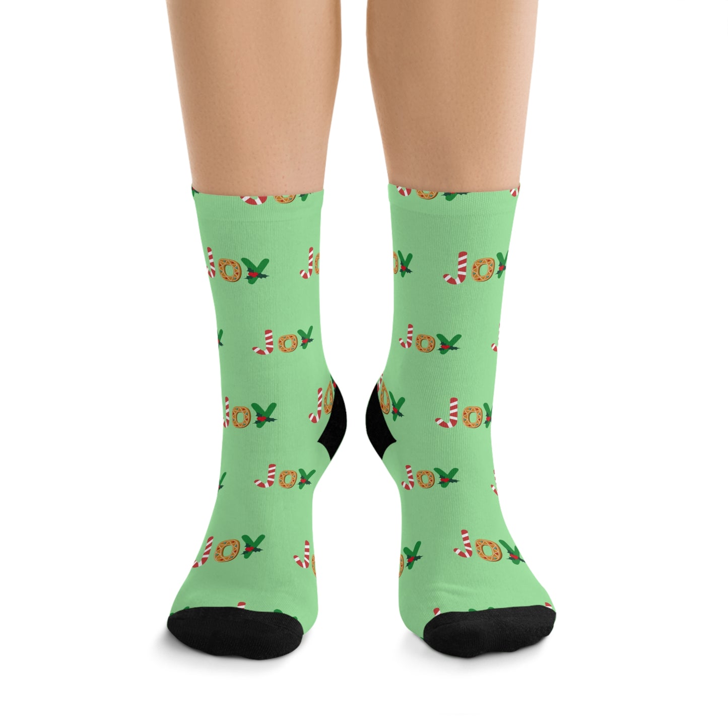 Holiday Joy- Recycled Poly Socks - both Green