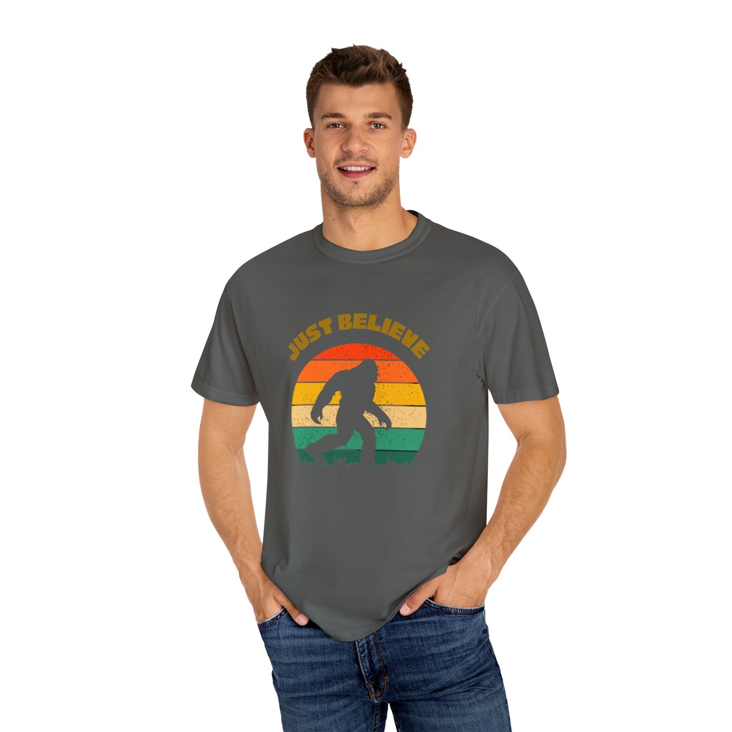 Just Believe Bigfoot -Unisex Garment-Dyed T-shirt