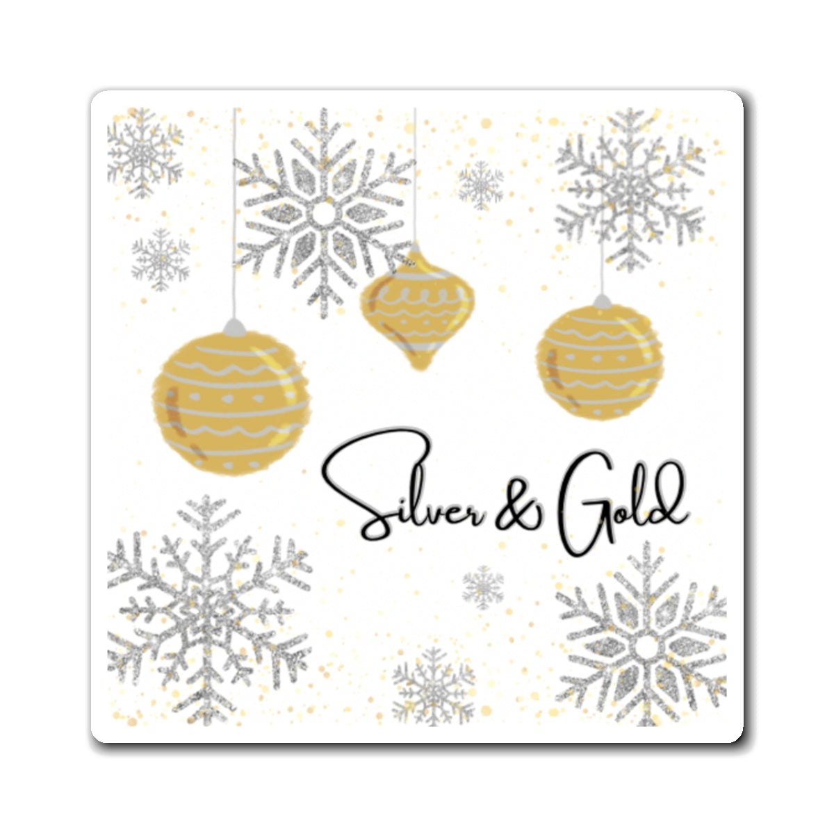 Silver and Gold Holiday Magnet