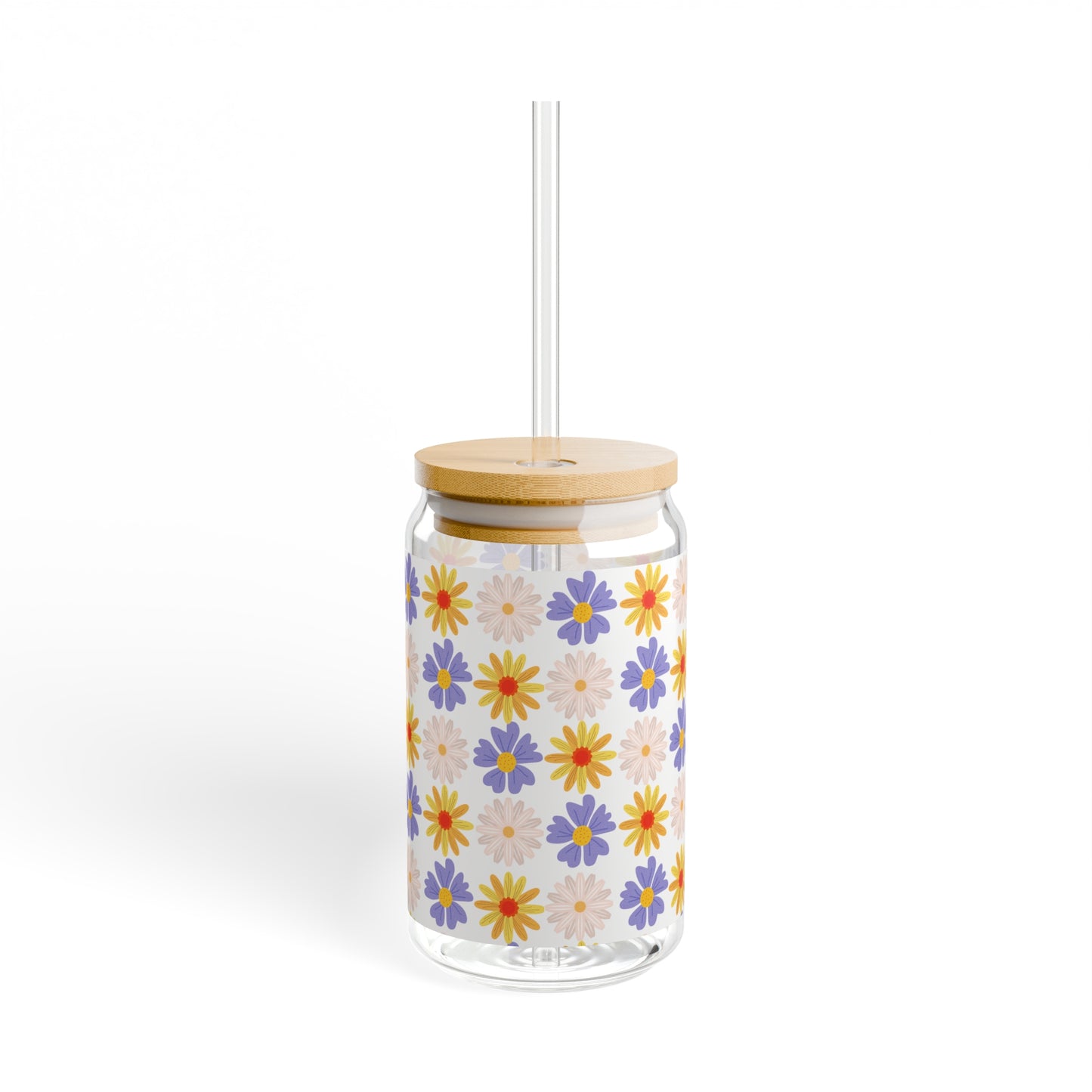 Flowers Sipper Glass, 16oz