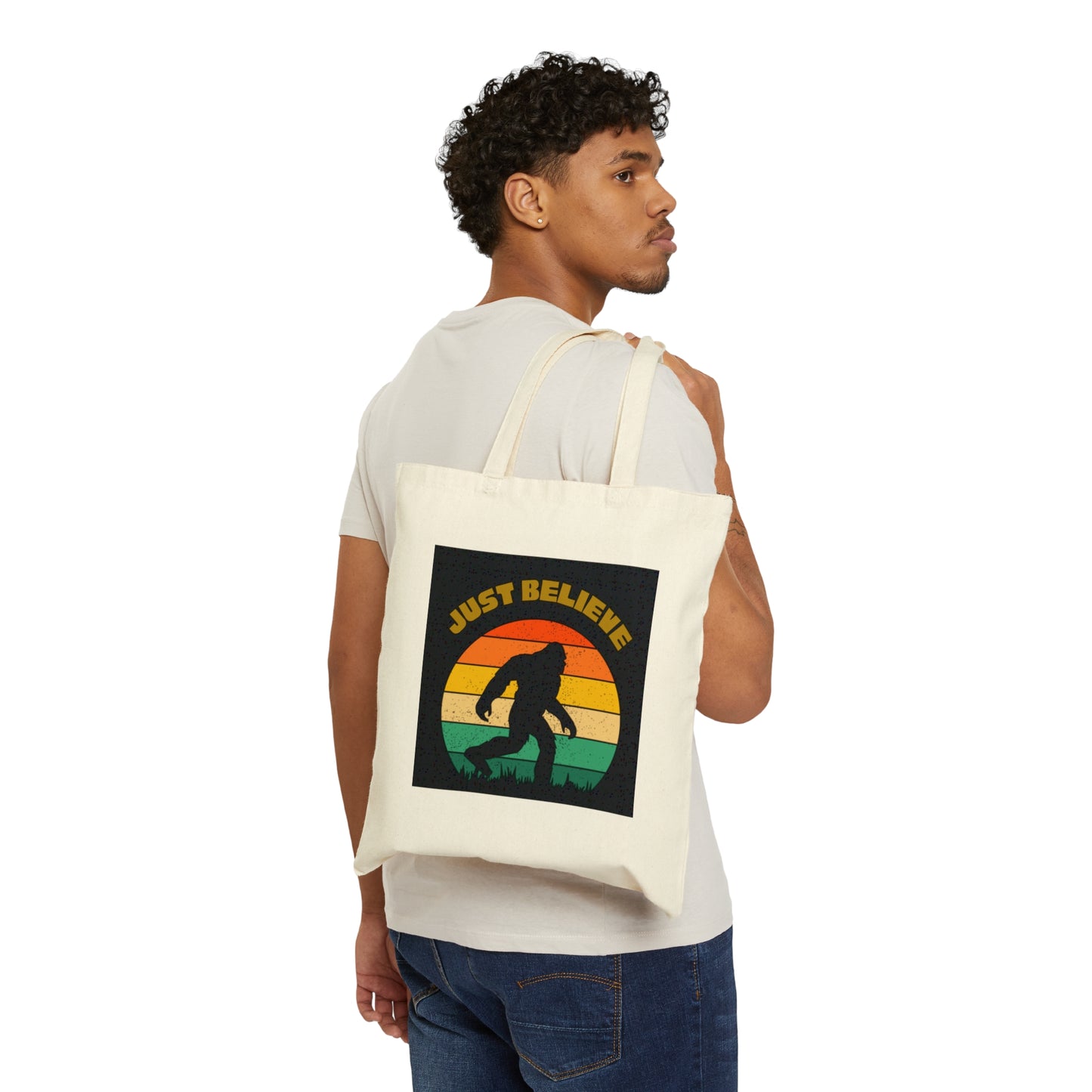 Just Believe Bigfoot - Cotton Canvas Tote Bag