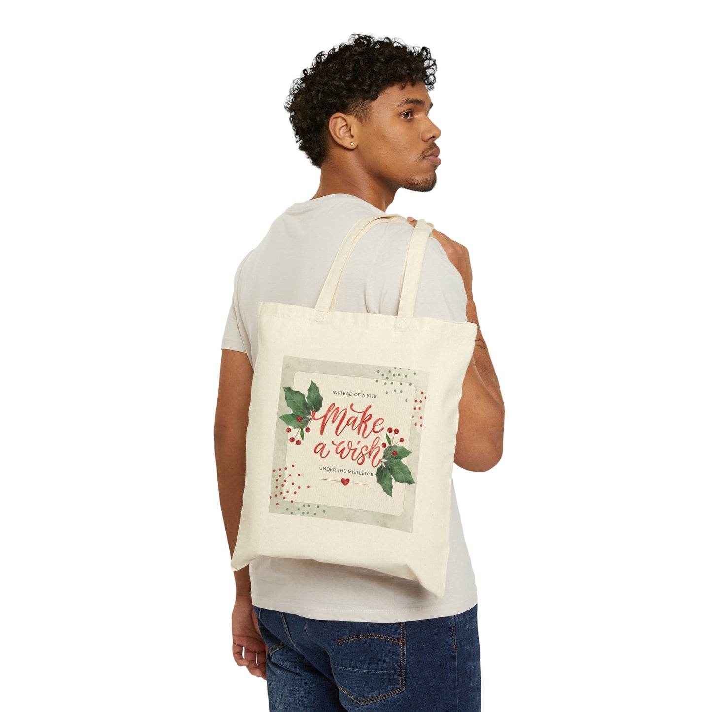 Mistletoe Wishes - Cotton Canvas Tote Bag