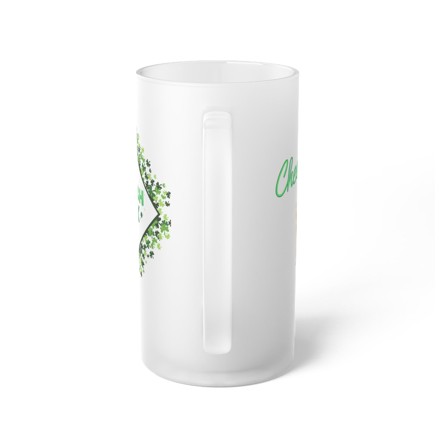 Shamrock Cheers - Frosted Glass Beer Mug