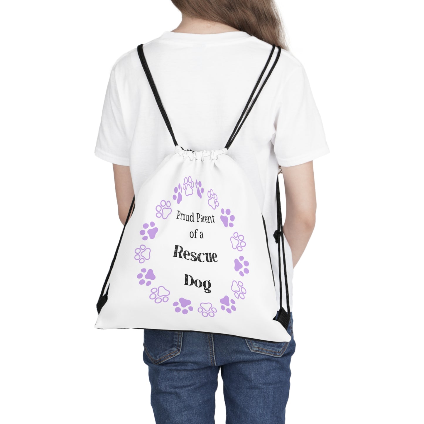 Proud Parent of a Rescue Dog - Outdoor Drawstring Bag