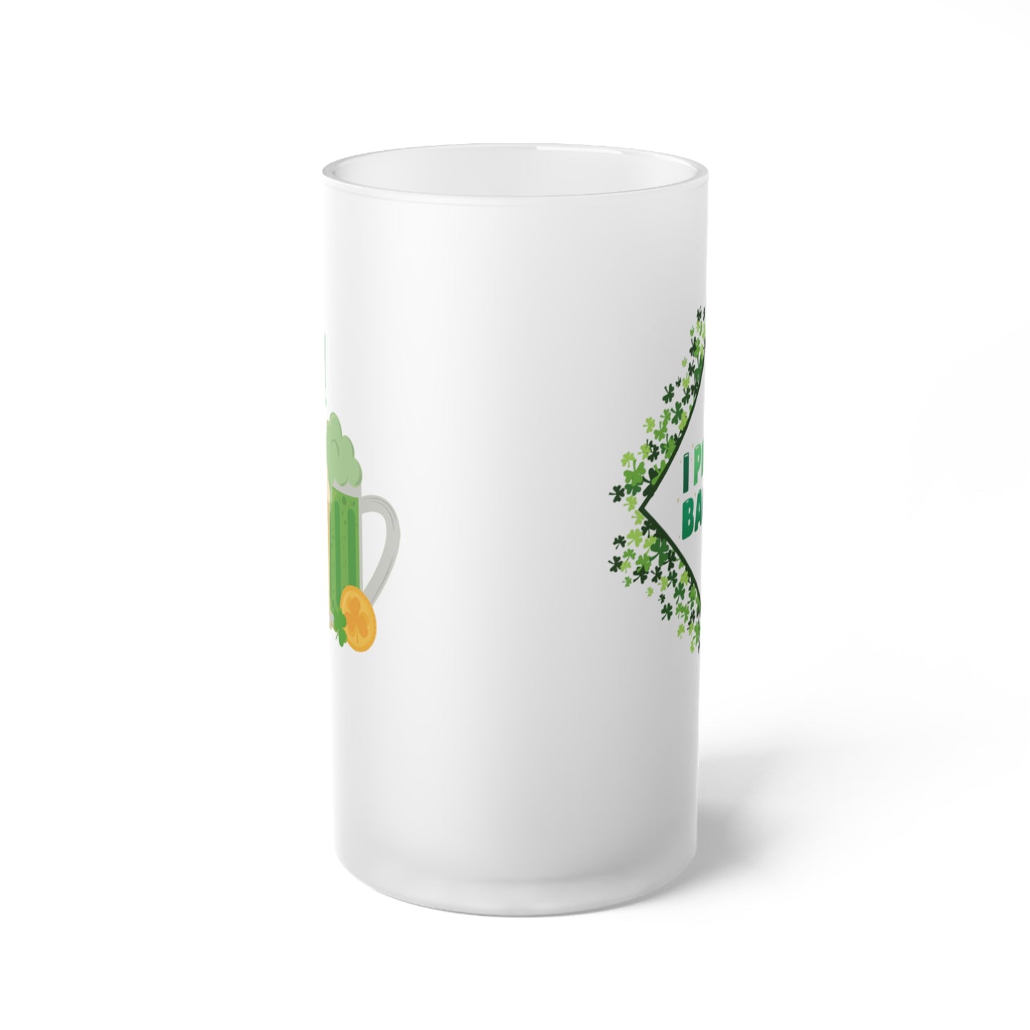 Shamrock Cheers - Frosted Glass Beer Mug