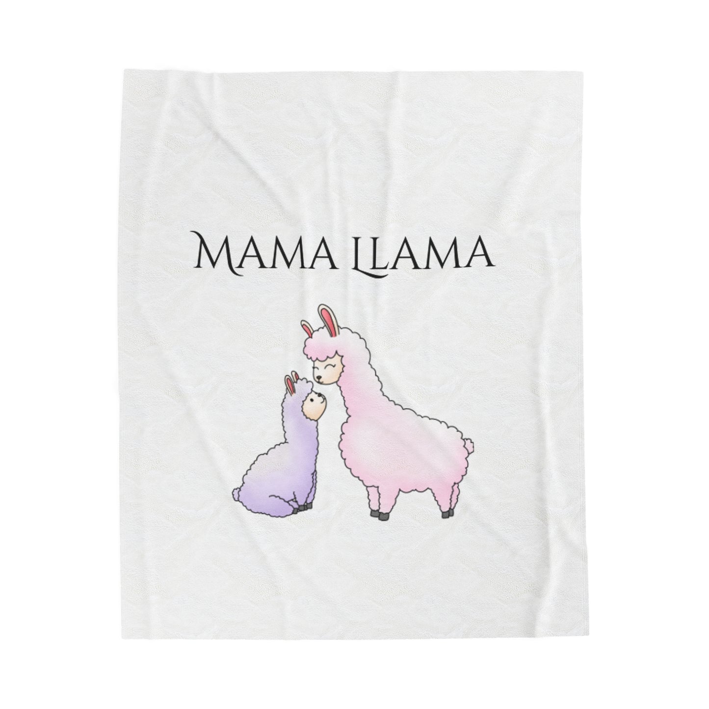 Mama Llama - Velveteen Plush Blanket