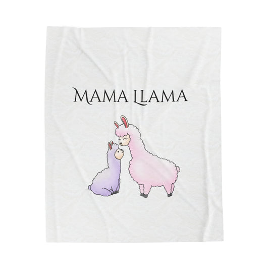 Mama Llama - Velveteen Plush Blanket