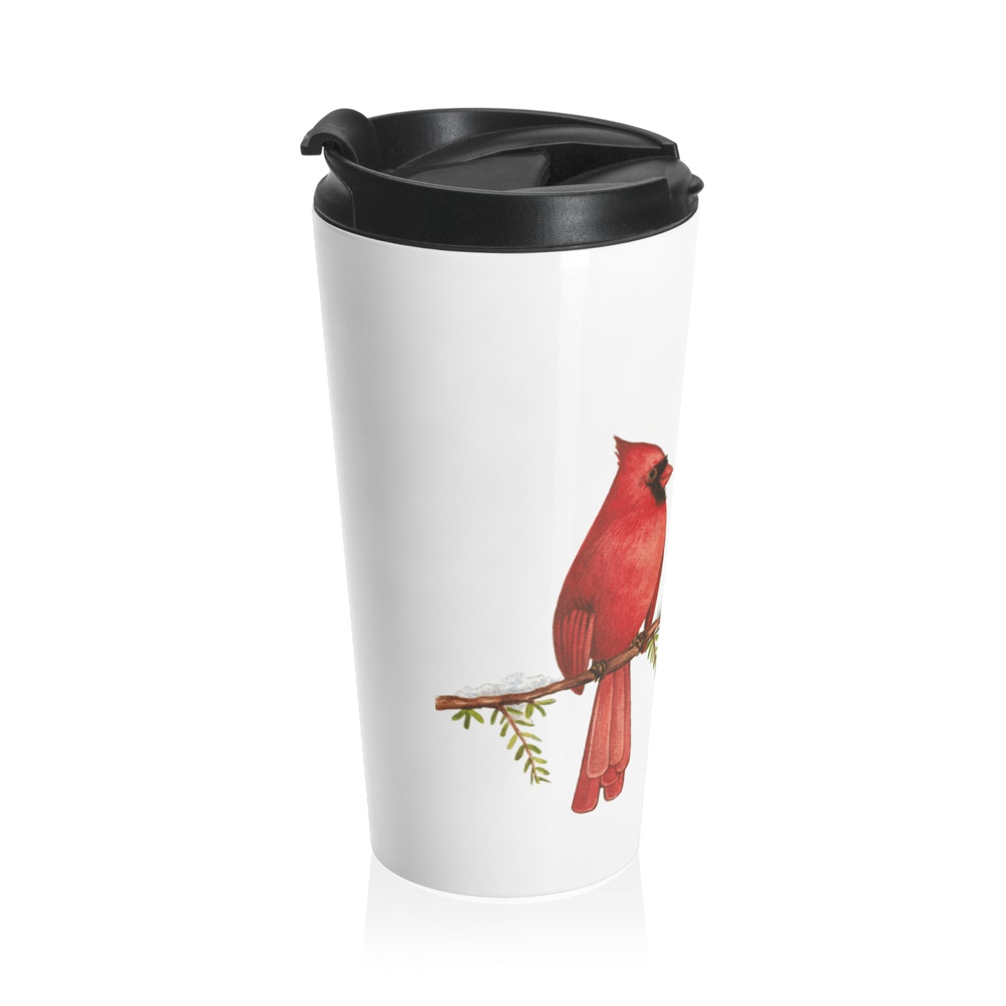 Seasons Greetings Cardinal - Stainless Steel Travel Mug