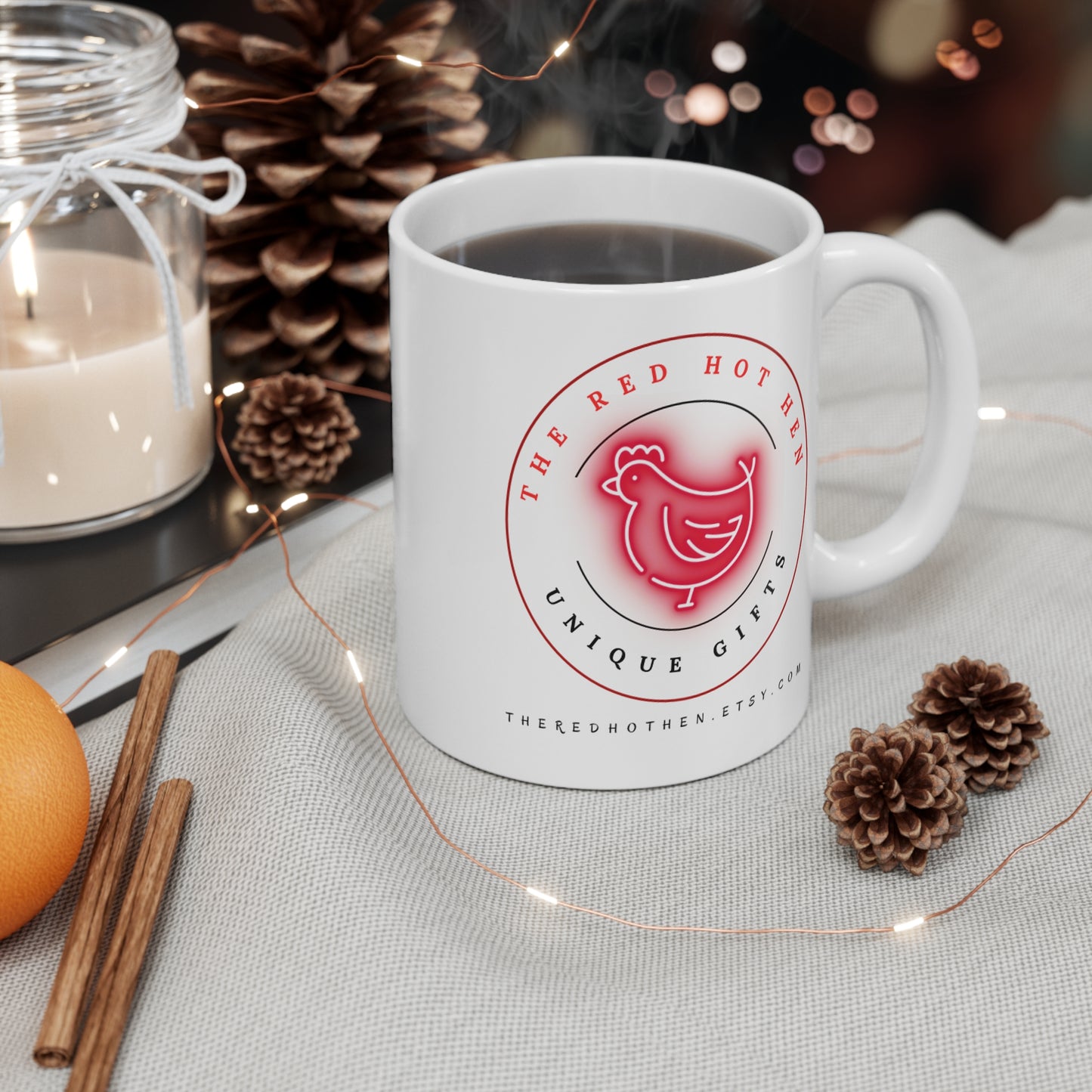 The Red Hot Hen Logo Mug 11oz