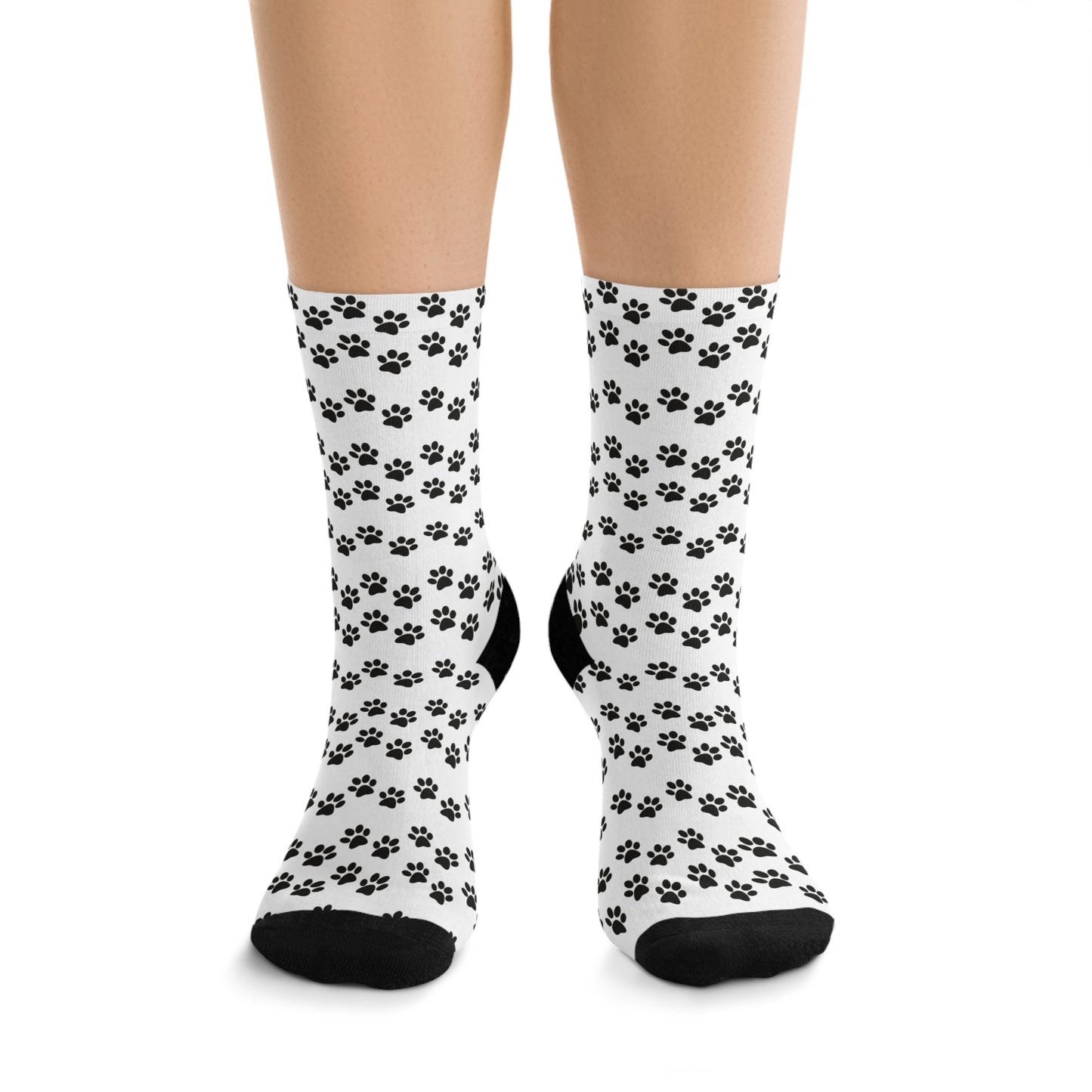 Paw Print black and white - Socks