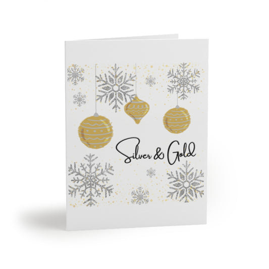 Silver and Gold holiday cards (8 pcs)