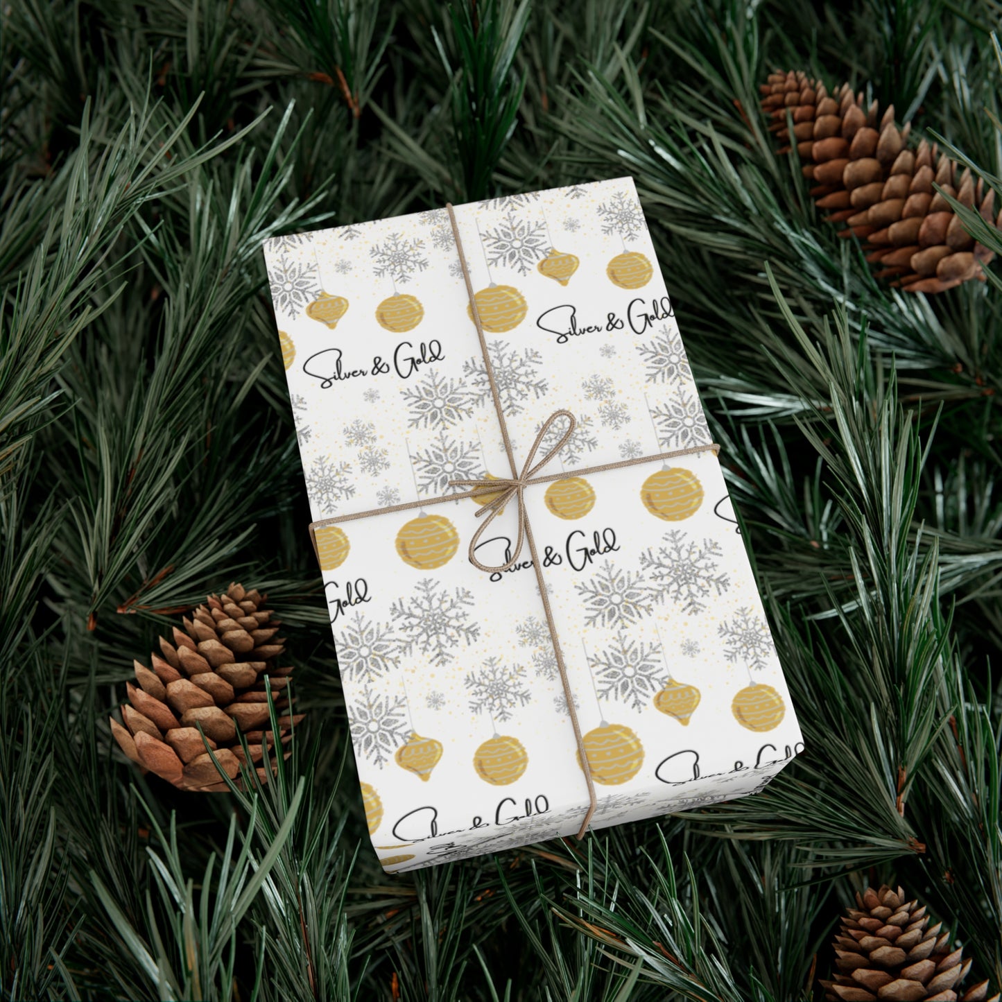 Silver and Gold Gift Wrap Paper