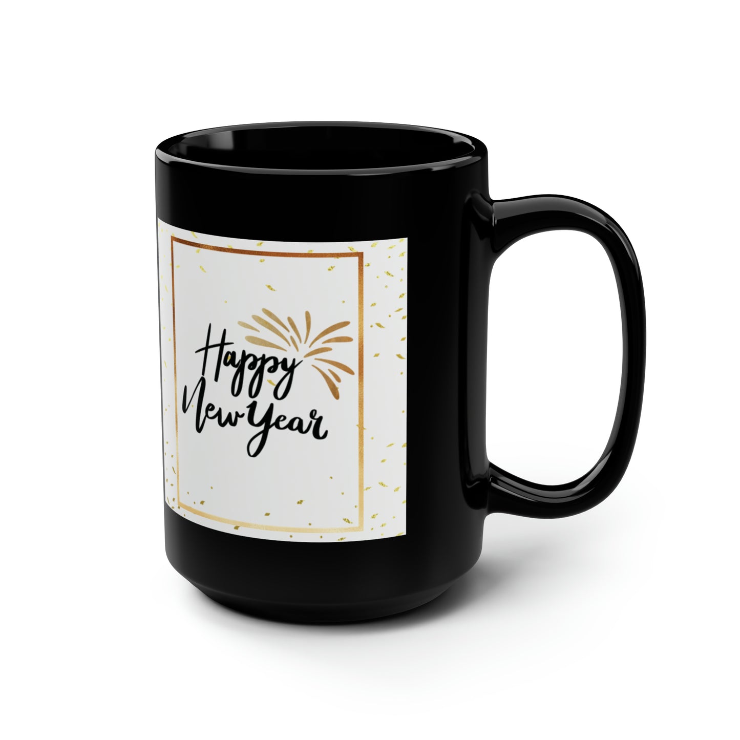 Happy New Year - Black Mug, 15oz