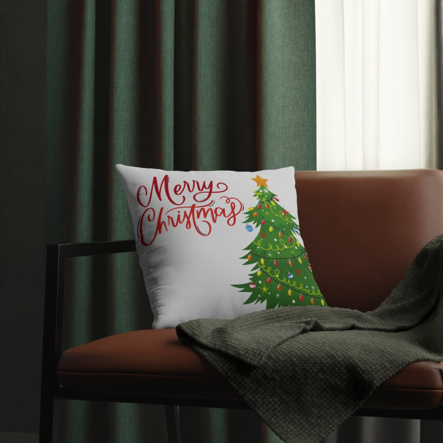 Merry Christmas Tree Waterproof Pillow