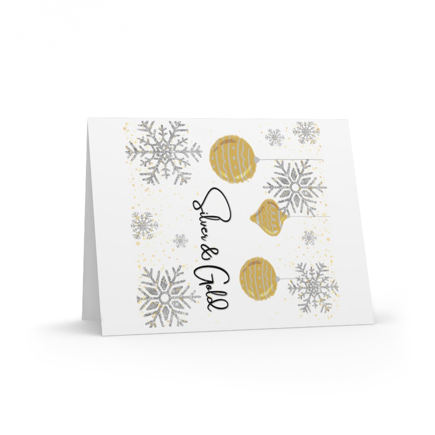 Silver and Gold holiday cards (8 pcs)