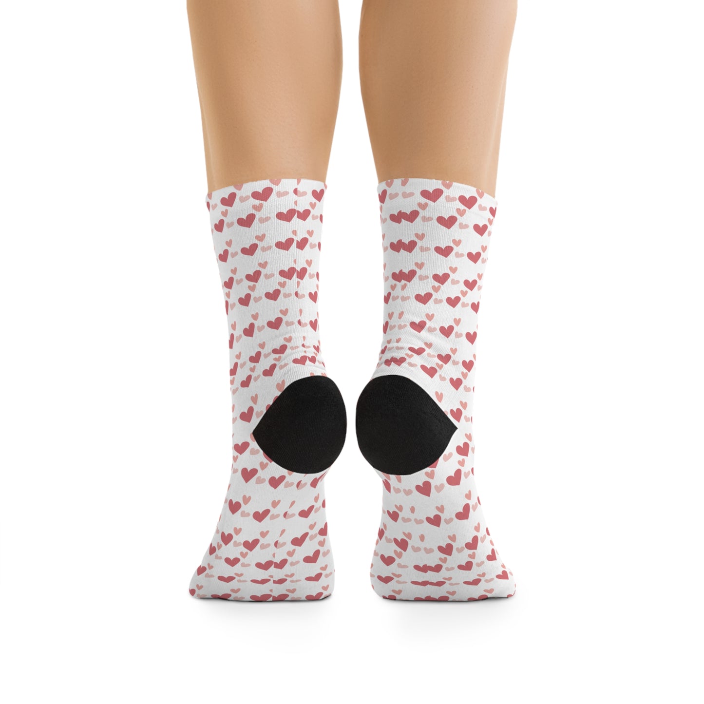 Heart Socks in White - Recycled Poly Socks