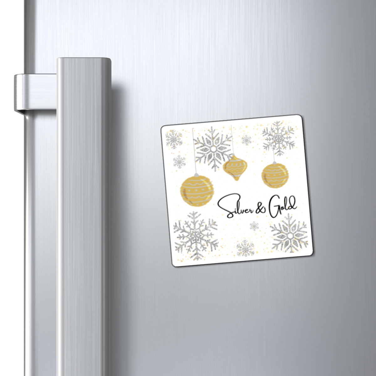 Silver and Gold Holiday Magnet