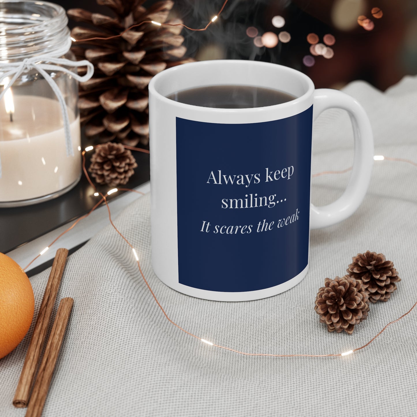 Keep Smiling -Blue Mug 11oz