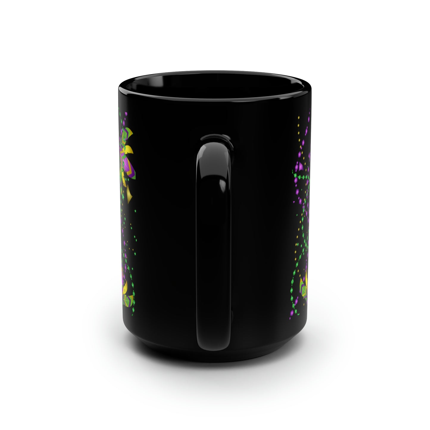 Mardi Gras Beads - Black Mug, 15oz