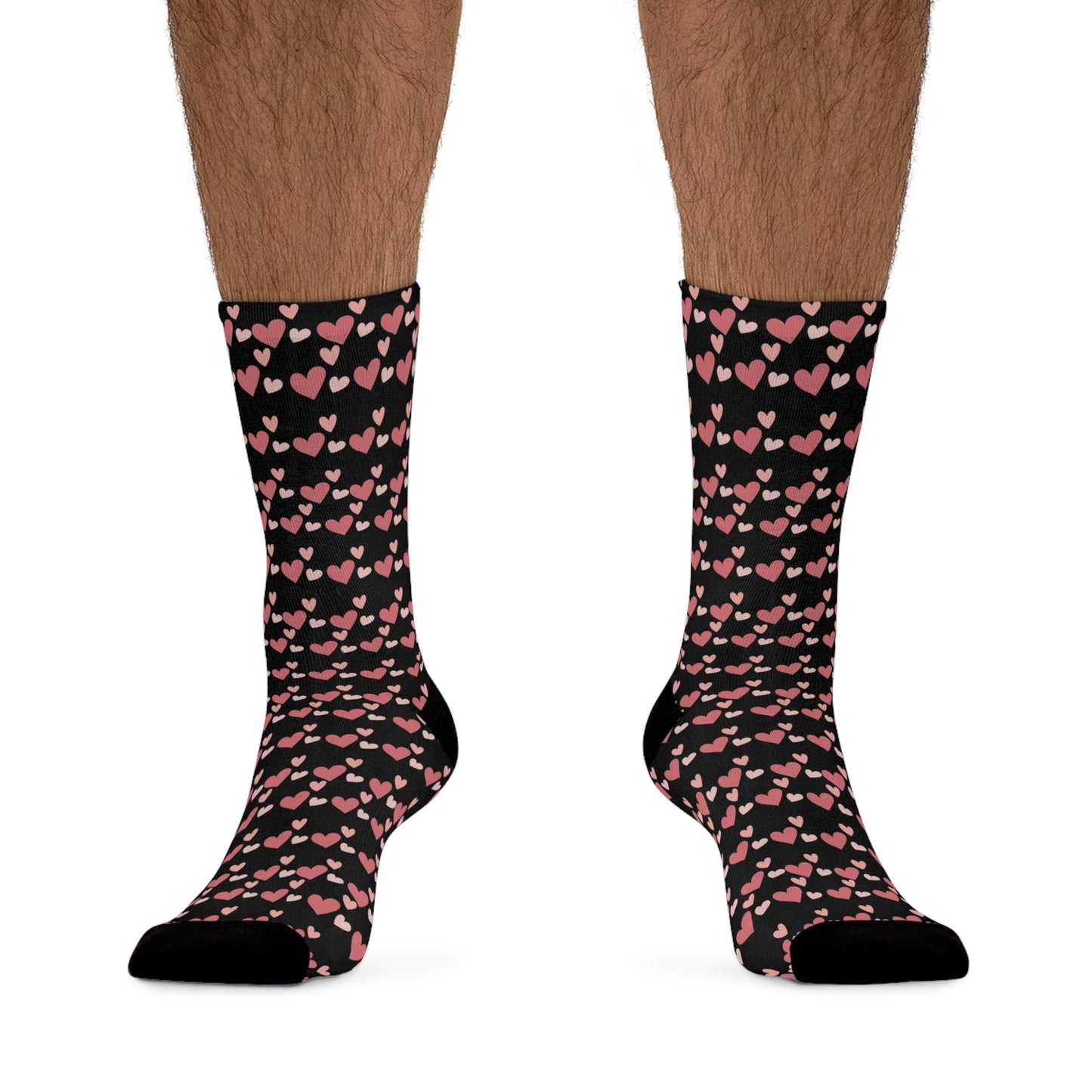 Hearts in Black - Recycled Poly Socks