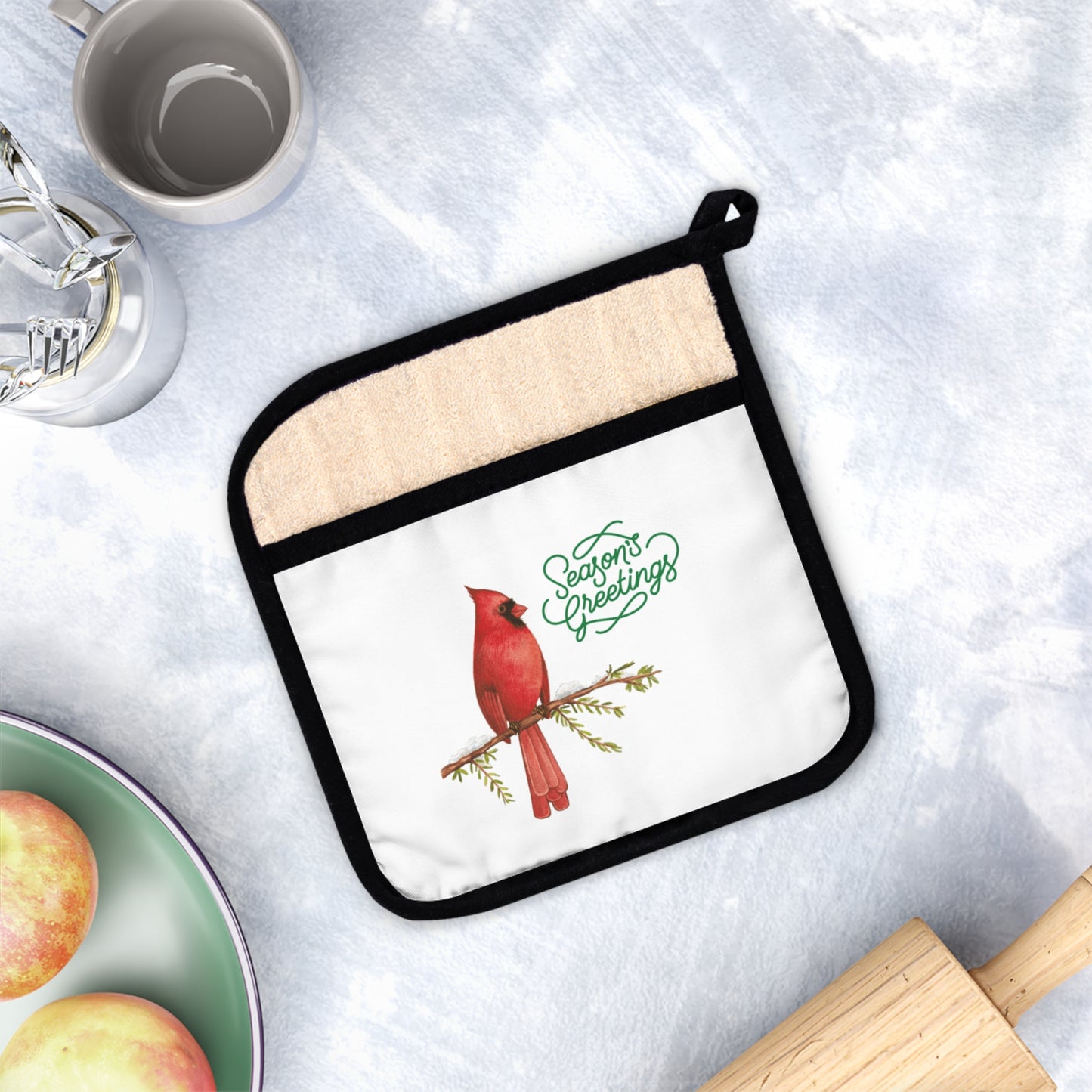 Red Cardinal - Pot Holder with Pocket