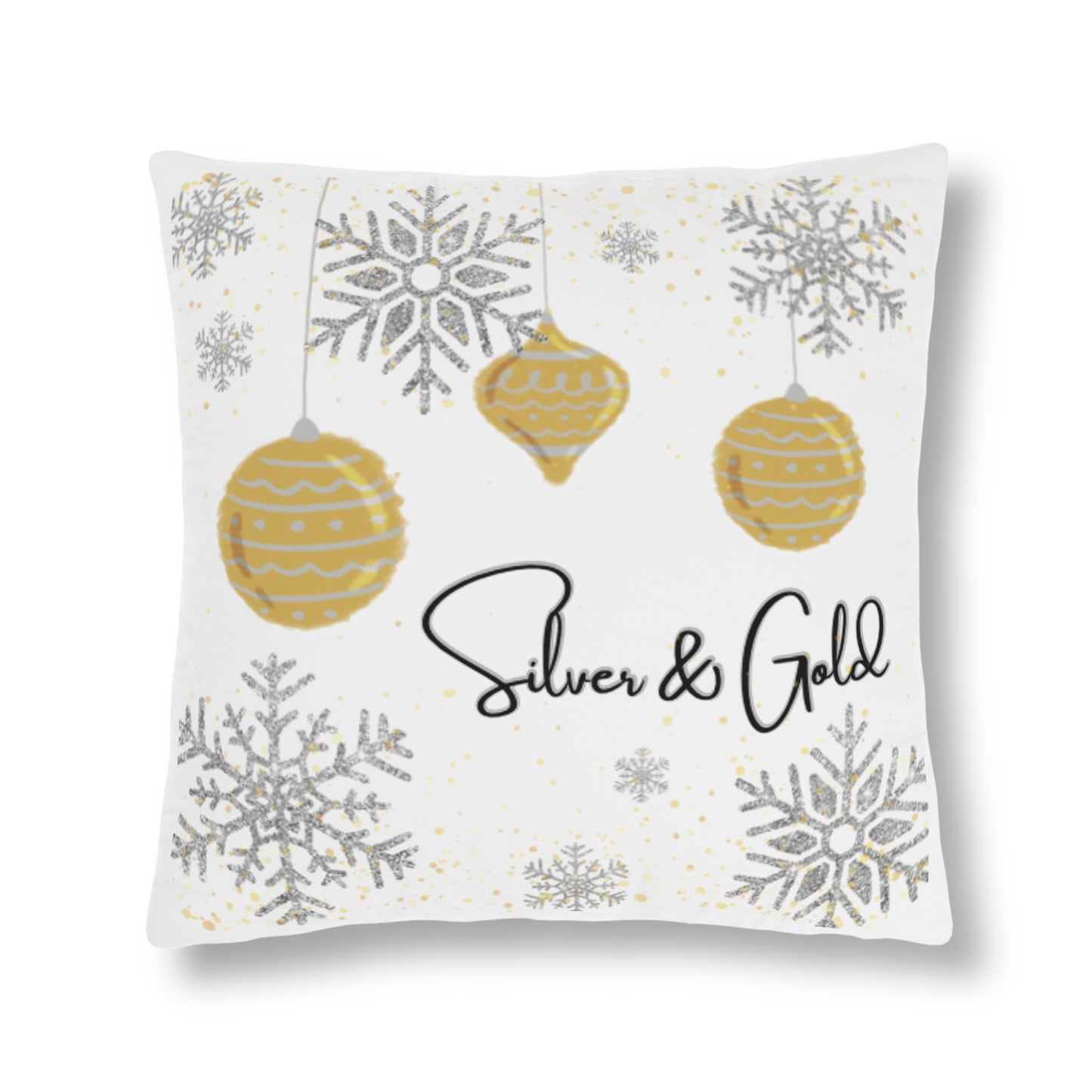 Holiday Silver and Gold Waterproof Pillow