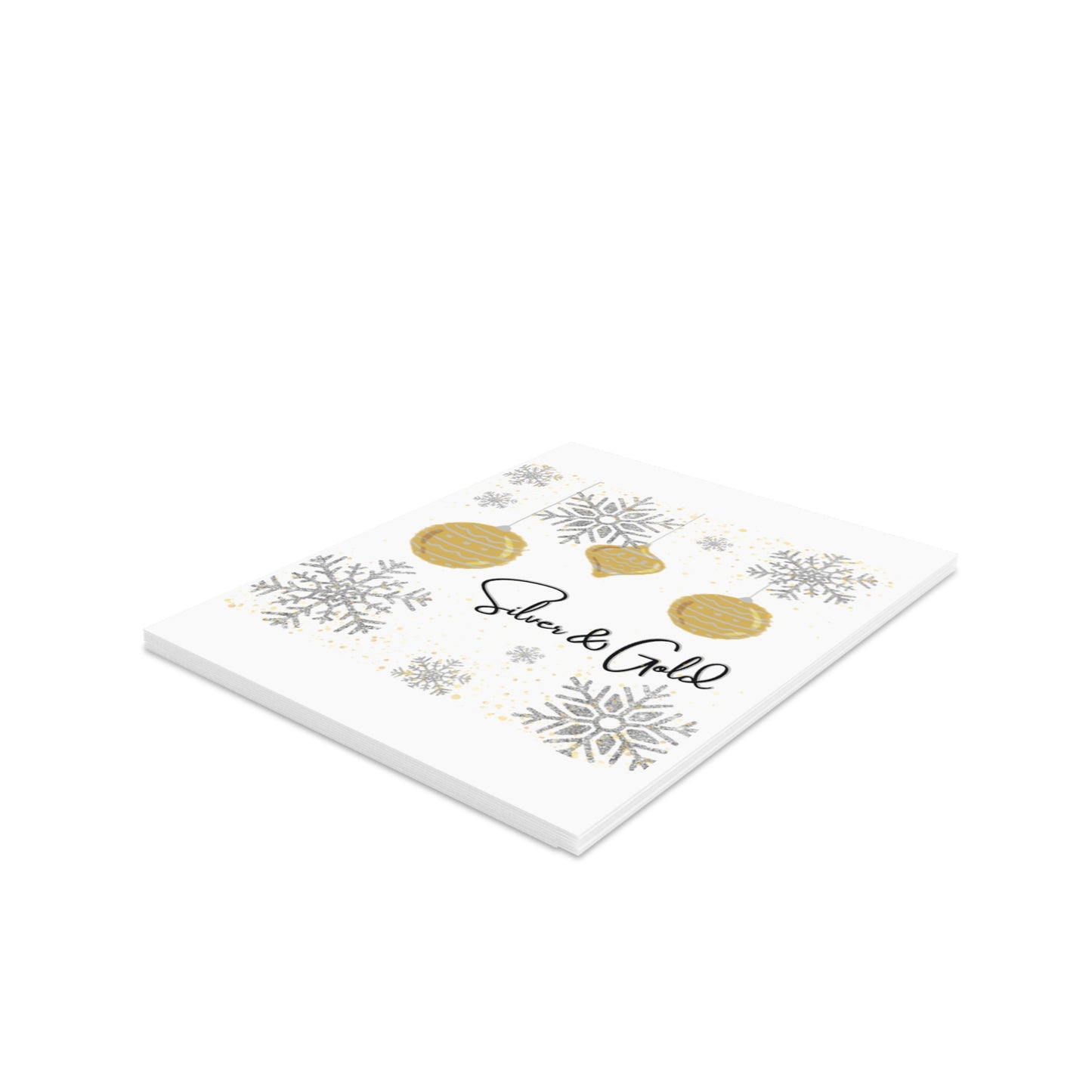 Silver and Gold holiday cards (8 pcs)