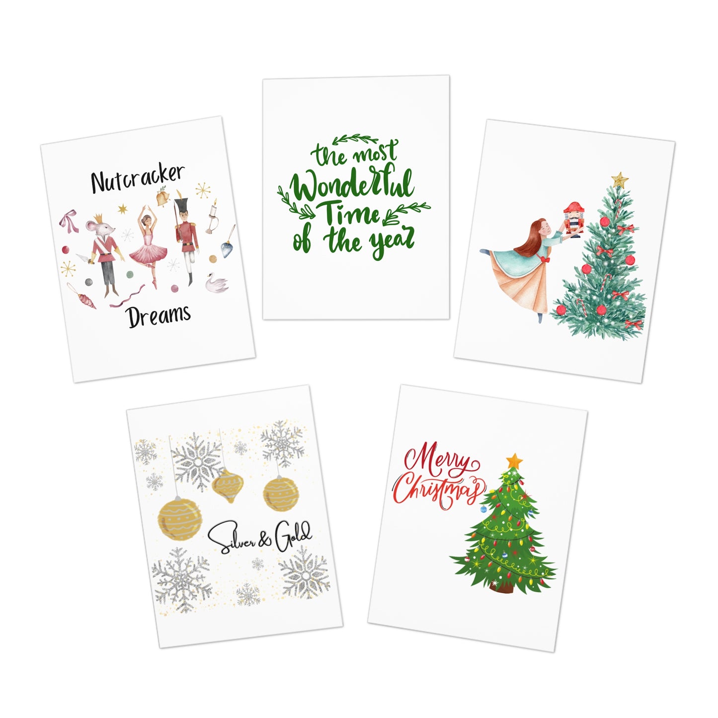 Multi-Design Christmas Cards (5-Pack)