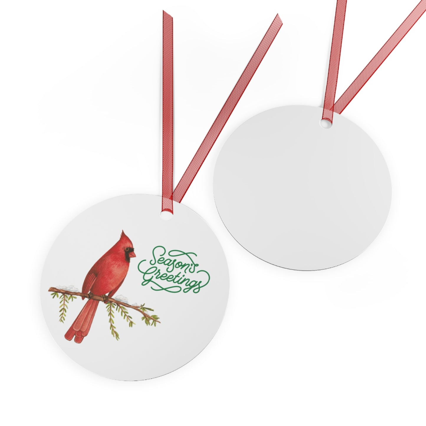 Cardinal Holiday - Metal Ornaments