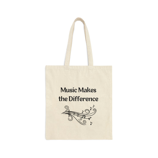 Music Makes the Difference - Cotton Canvas Tote Bag