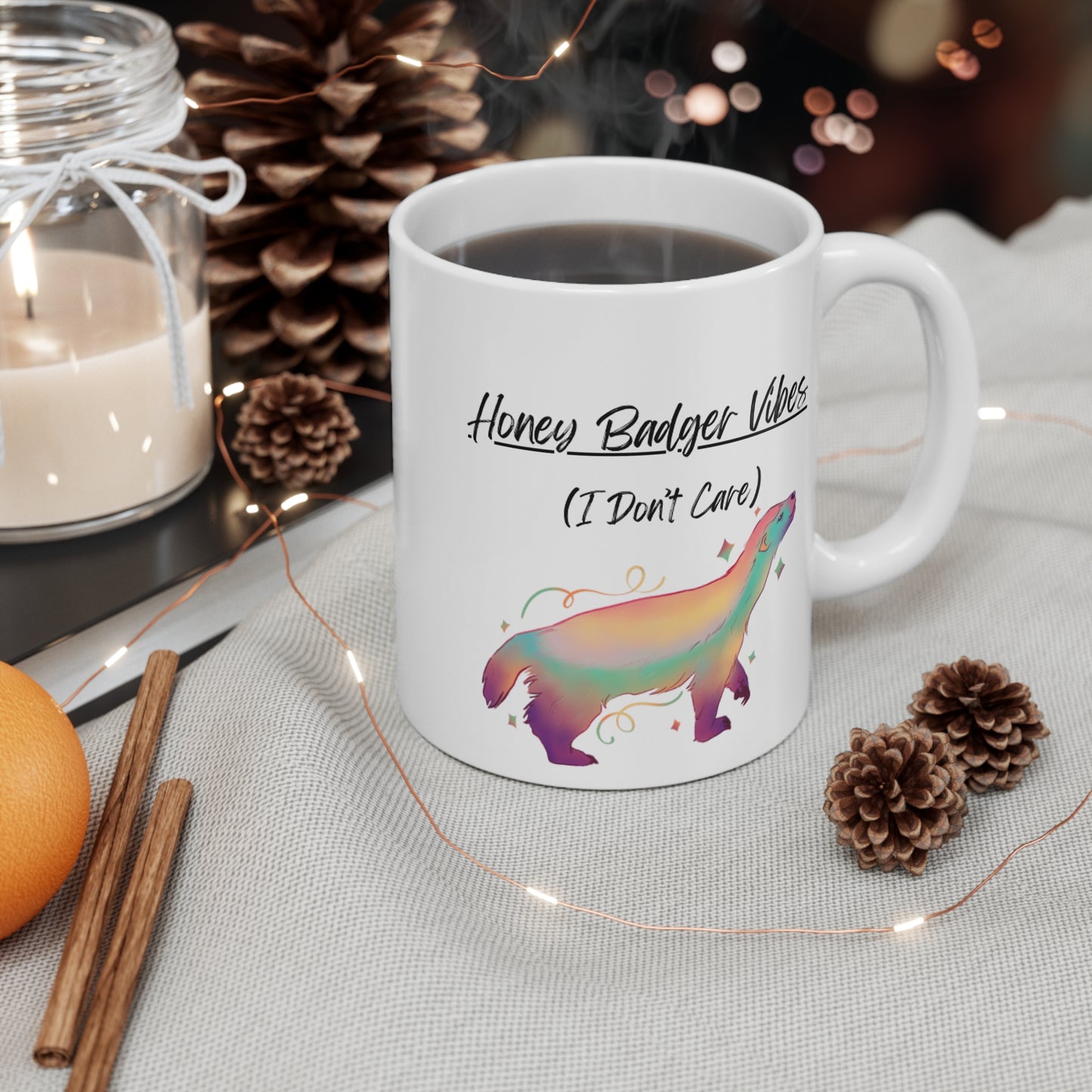 Honey Badger Vibes Colorful - Mug 11oz