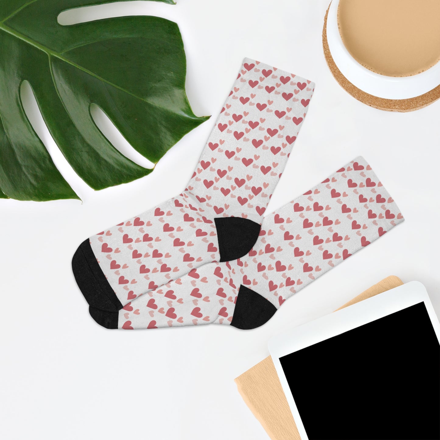 Heart Socks in White - Recycled Poly Socks