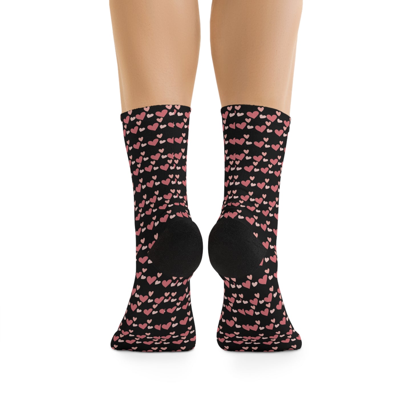 Hearts in Black - Recycled Poly Socks