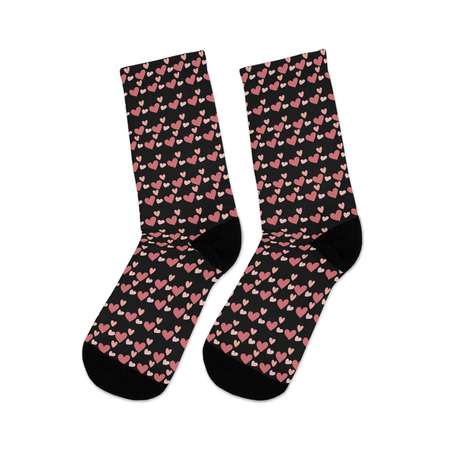 Hearts in Black - Recycled Poly Socks