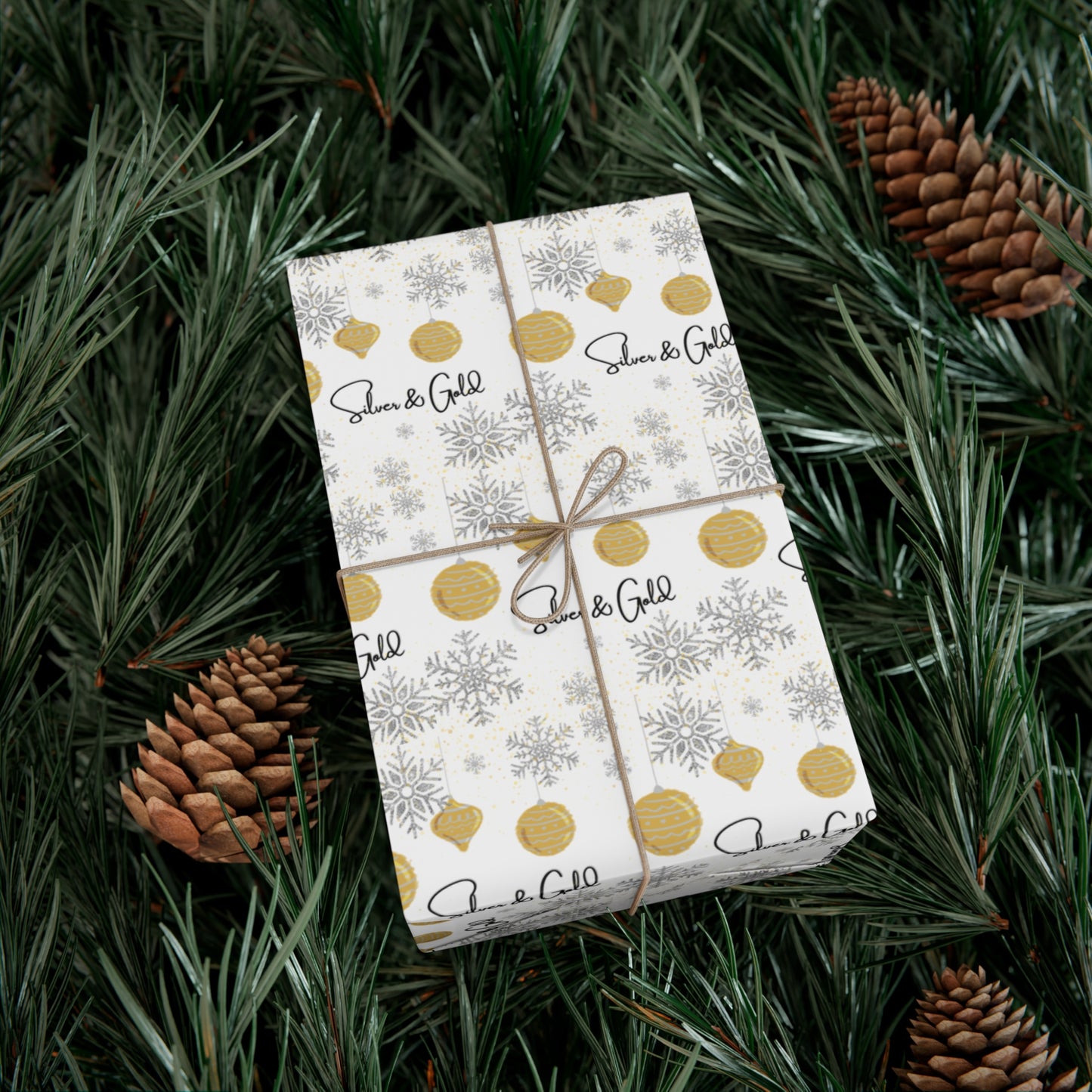 Silver and Gold Gift Wrap Paper