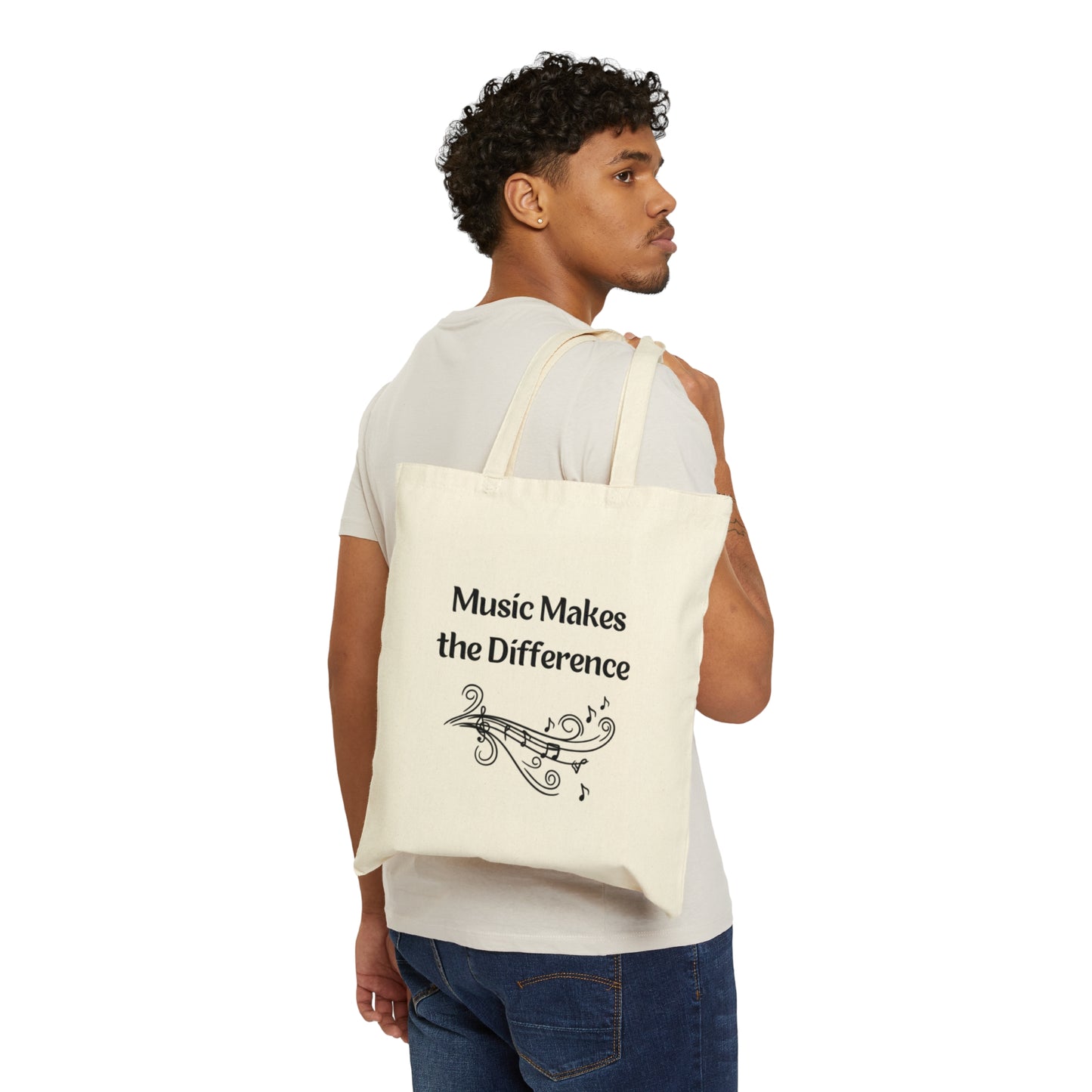 Music Makes the Difference - Cotton Canvas Tote Bag