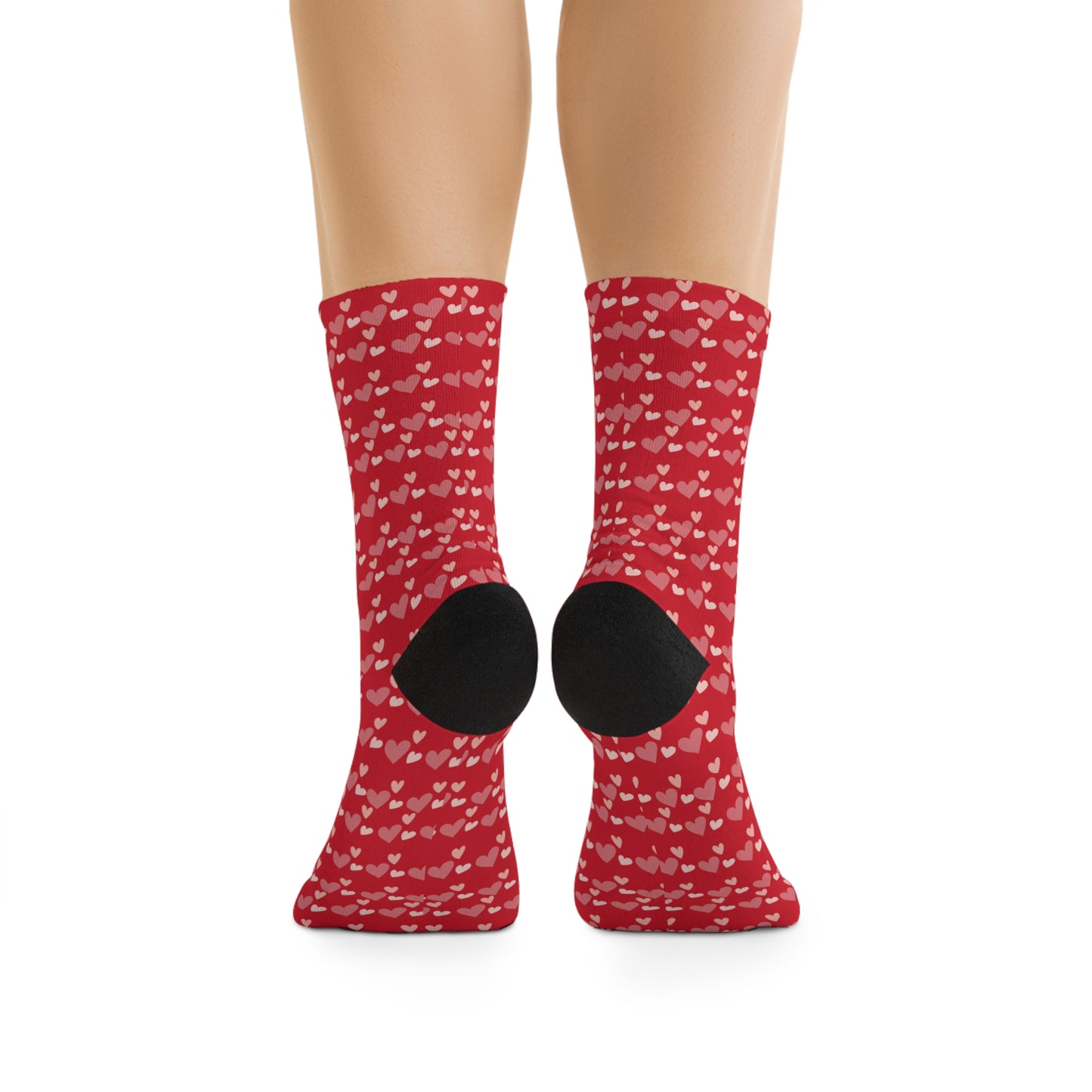 Hearts in Red - Recycled Poly Socks