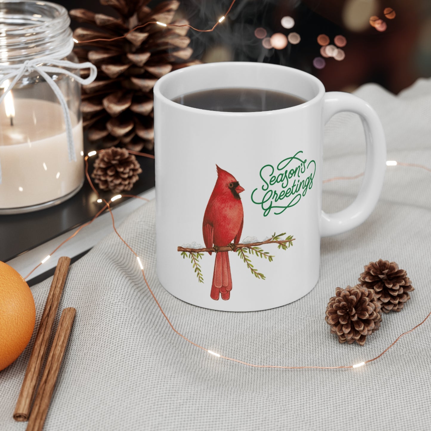 Seasons Greetings Cardinal Mug 11oz