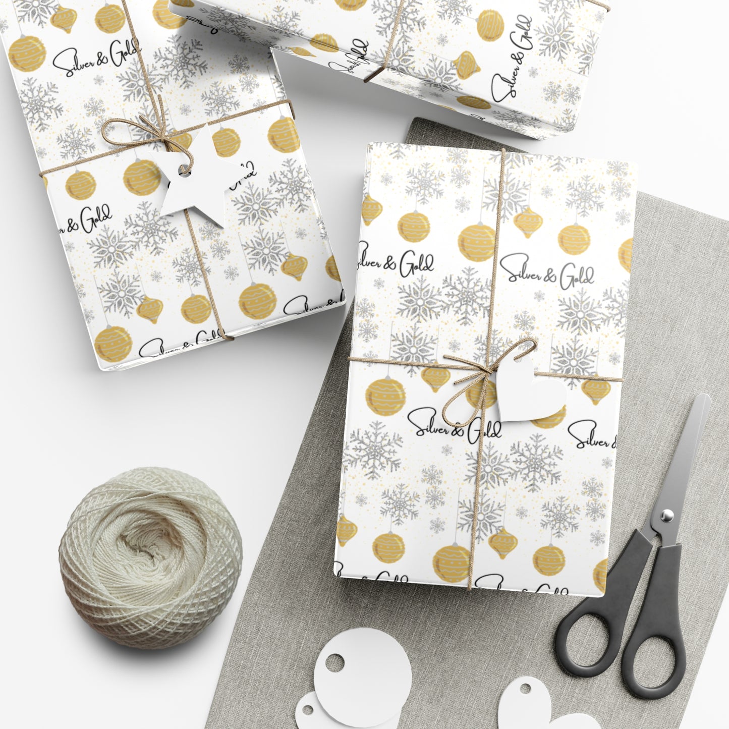 Silver and Gold Gift Wrap Paper