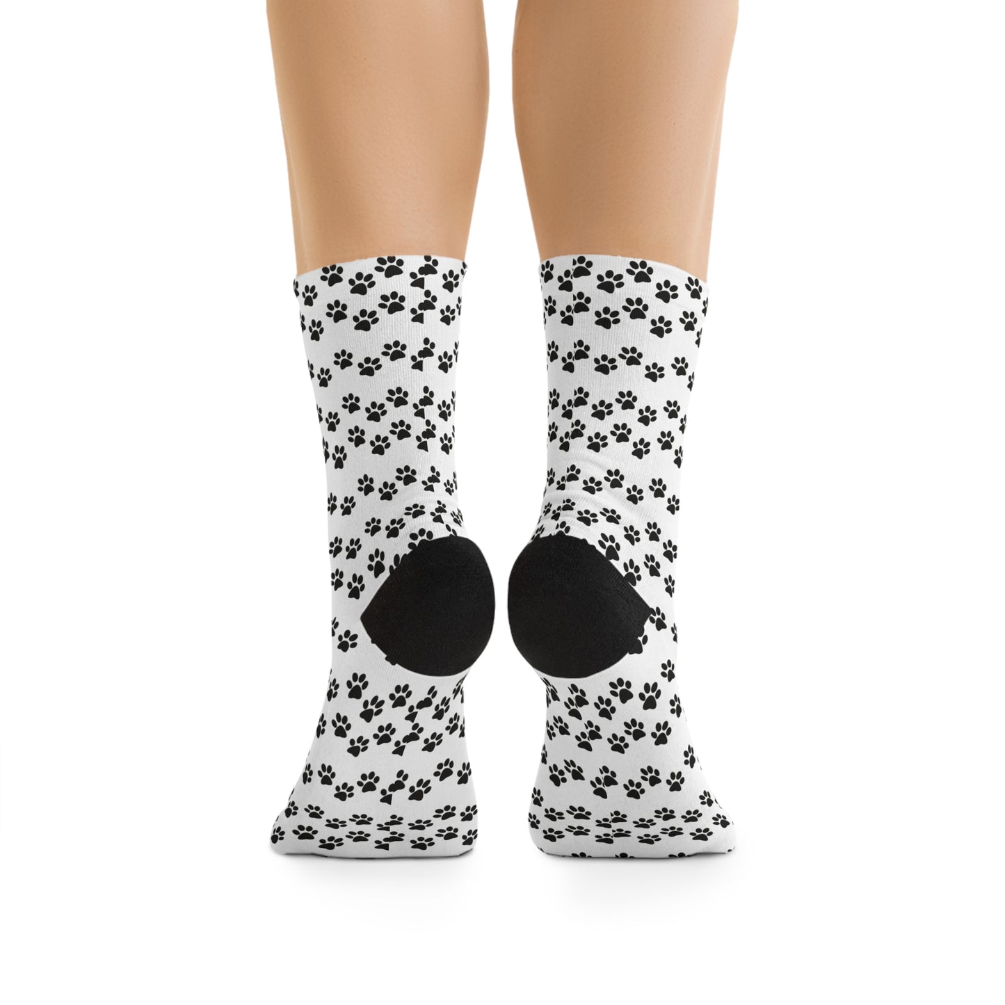 Paw Print black and white - Socks