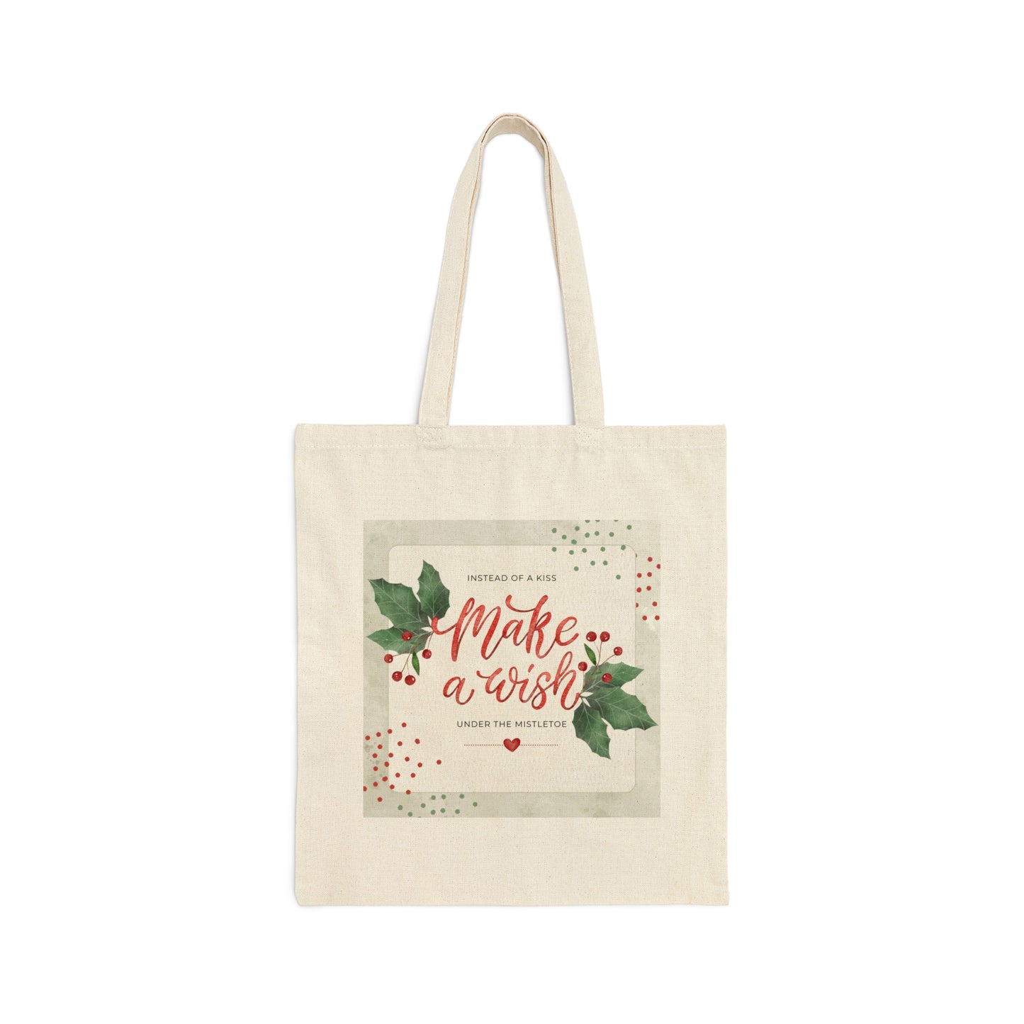 Mistletoe Wishes - Cotton Canvas Tote Bag