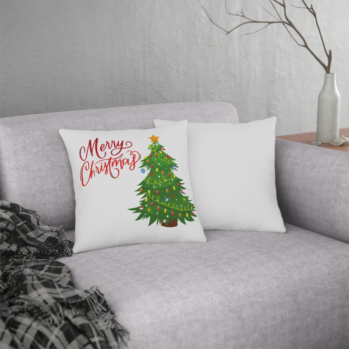 Merry Christmas Tree Waterproof Pillow