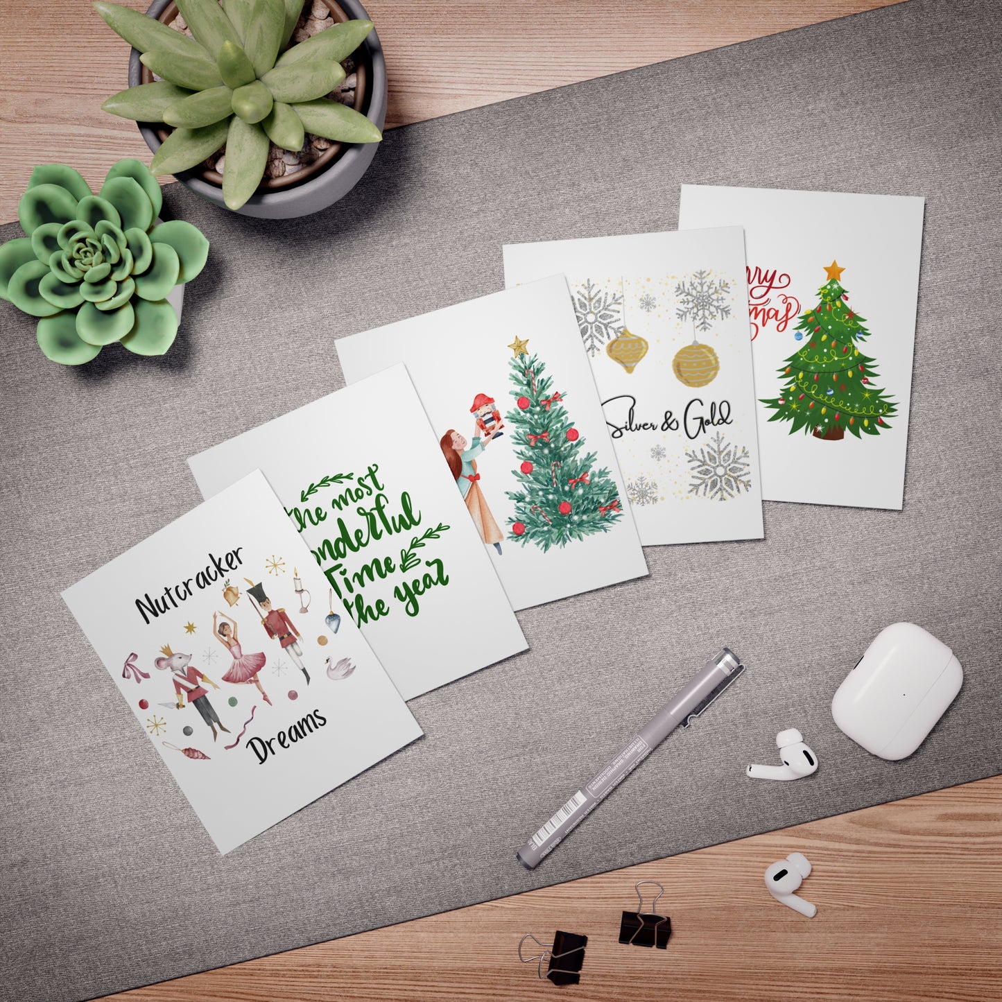 Multi-Design Christmas Cards (5-Pack)