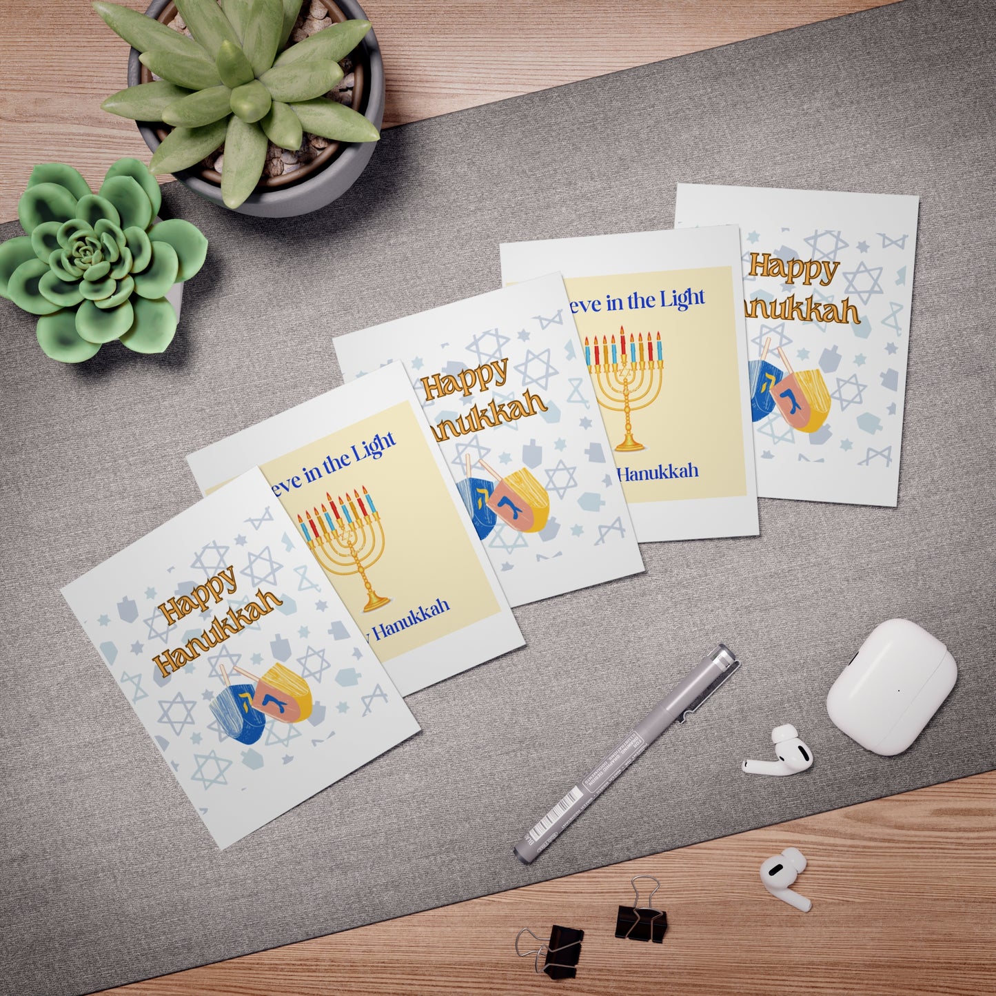 Hanukkah Holiday Cards (5-Pack)