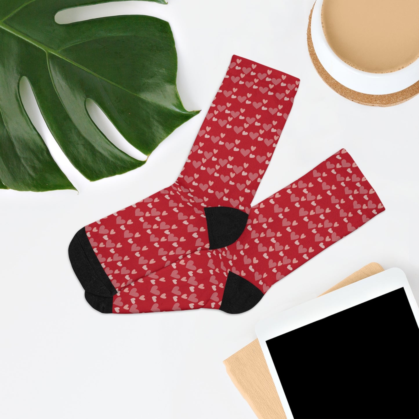 Hearts in Red - Recycled Poly Socks