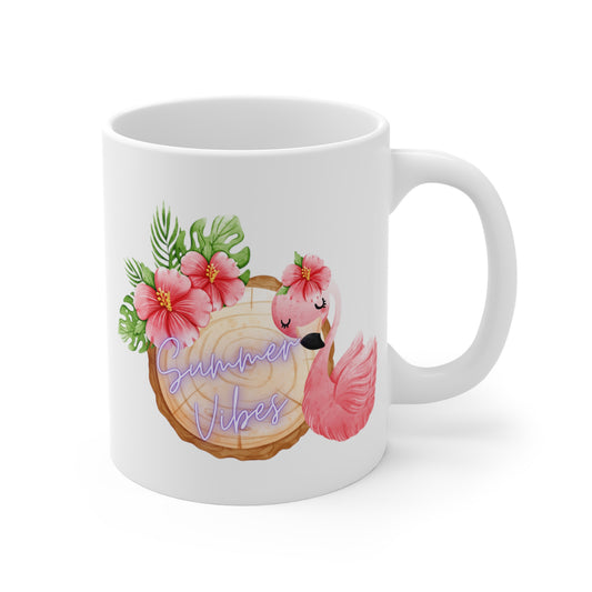 Summer Vibes Flamingo Mug 11oz