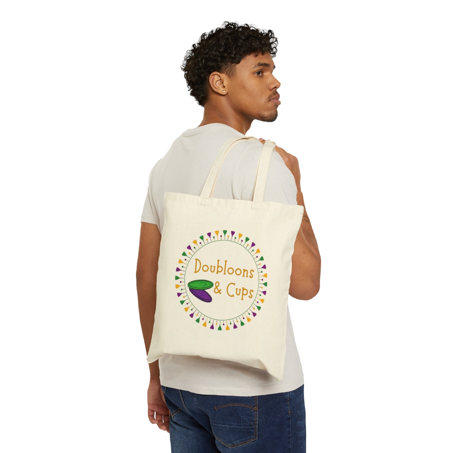 Doubloons and Cups Mardi Gras - Cotton Canvas Tote Bag