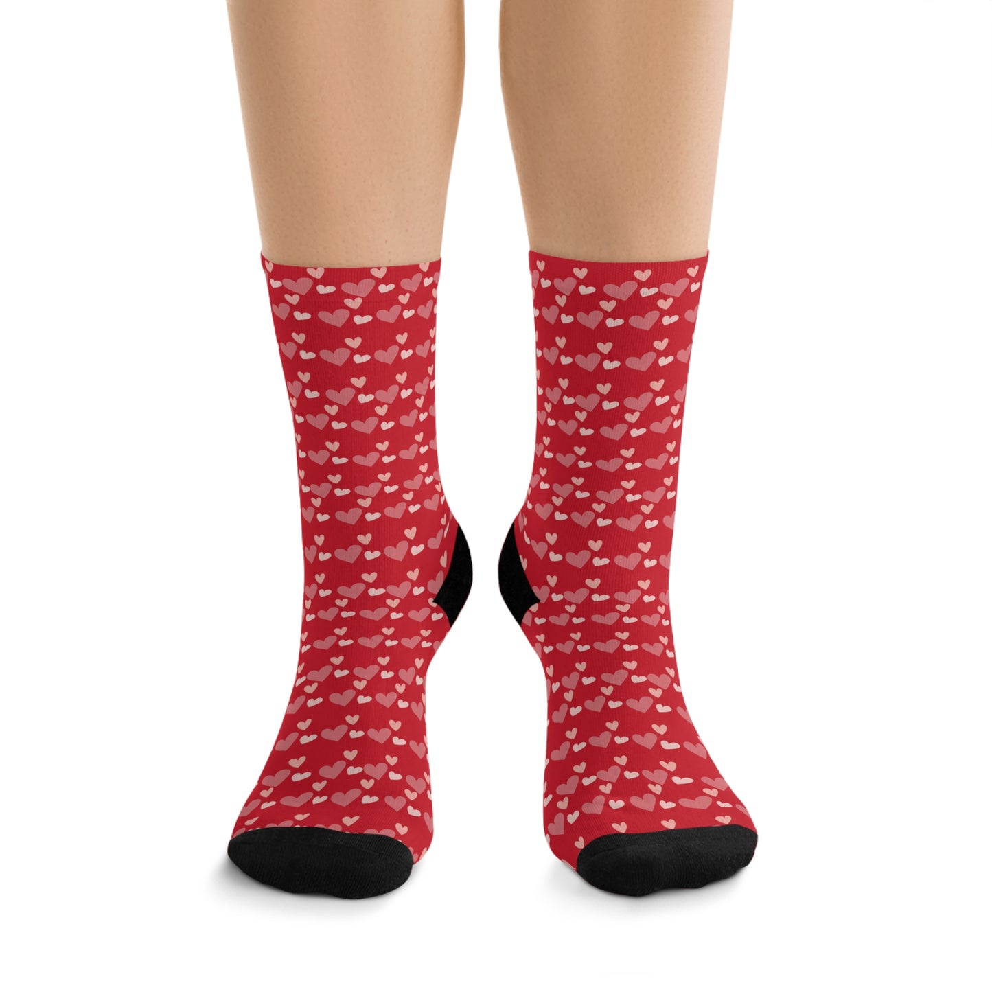 Hearts in Red - Recycled Poly Socks