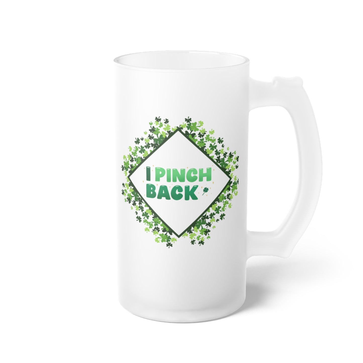 Shamrock Cheers - Frosted Glass Beer Mug