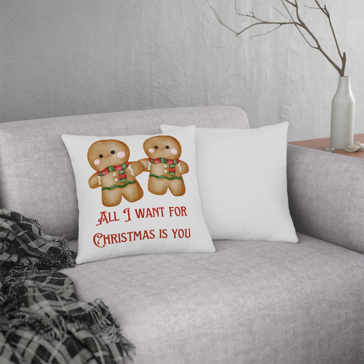 Gingerbread Couple Waterproof Pillow